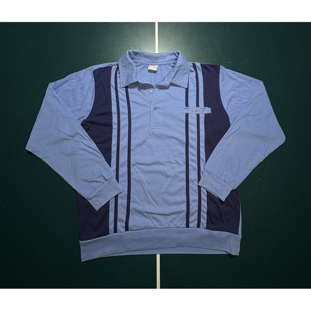 Vintage Haband Casual Joe Long Sleeve‎ Collared Shirt Men's Medium Striped Retro